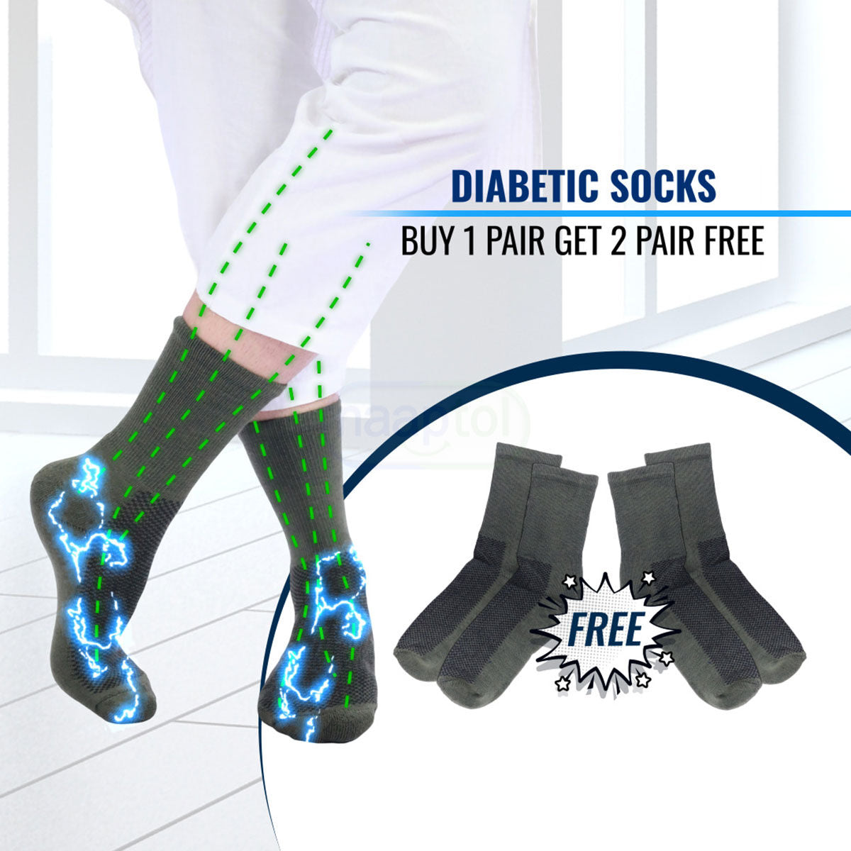 "Diabetic Socks – Buy 1 Get 2 FREE | ₹499/- Only”