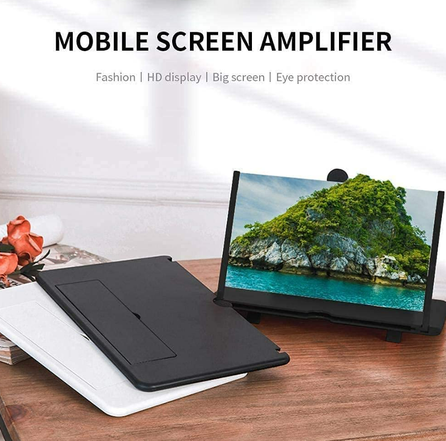 10" Screen Magnifier-3D HD Magnifying Projector Screen Enlarger for Movies, Videos and Gaming – Foldable Phone Stand Holder with Screen Amplifier–Compatible with All Smartphones @ Rs. 499/-