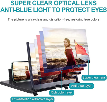 10" Screen Magnifier-3D HD Magnifying Projector Screen Enlarger for Movies, Videos and Gaming – Foldable Phone Stand Holder with Screen Amplifier–Compatible with All Smartphones @ Rs. 499/-
